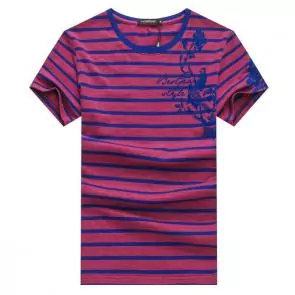 shark hommes t-shirt polo shirt summer circular collar stripe printing rouge